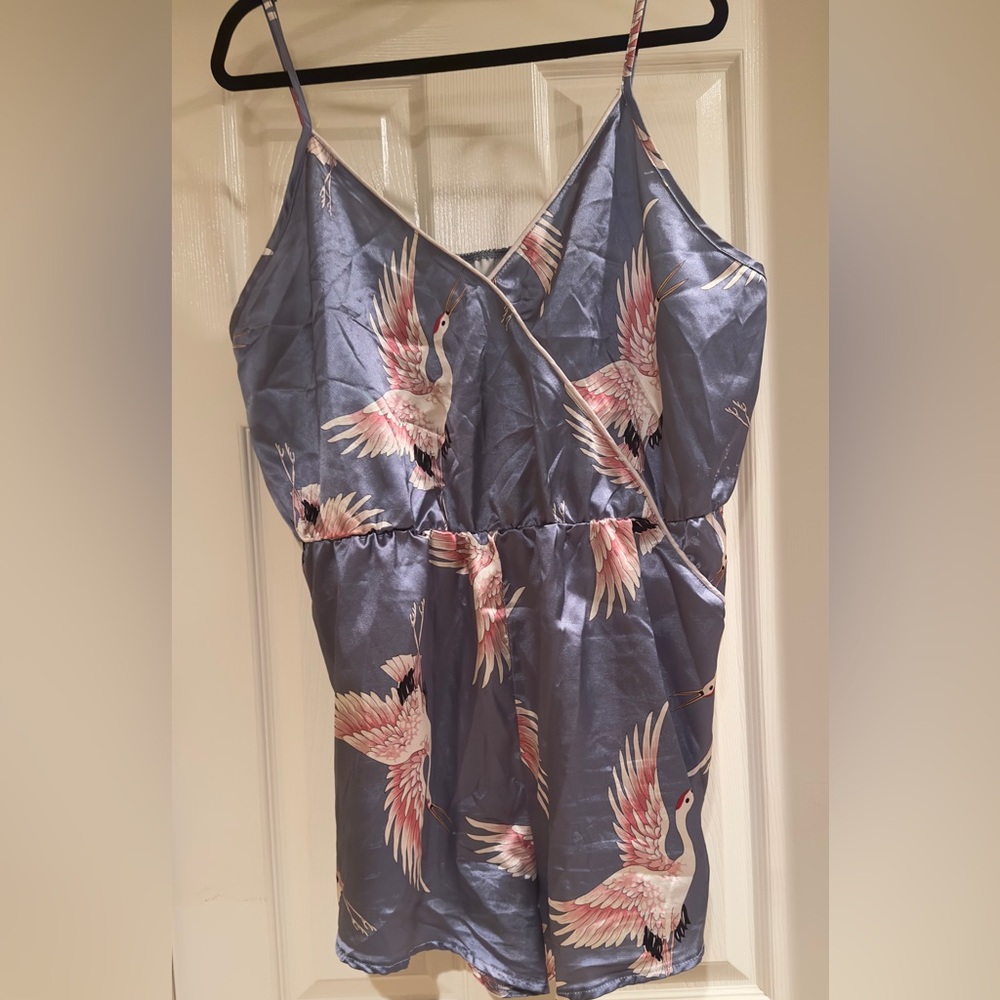 Elegant Crane Pajama Romper